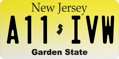 NJ license plate A11IVW