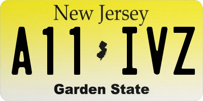 NJ license plate A11IVZ