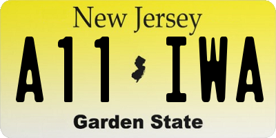 NJ license plate A11IWA