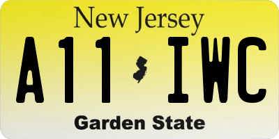 NJ license plate A11IWC