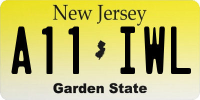 NJ license plate A11IWL