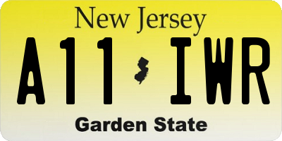 NJ license plate A11IWR
