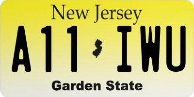 NJ license plate A11IWU