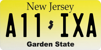 NJ license plate A11IXA
