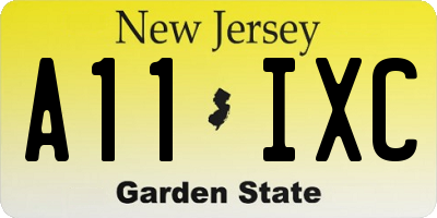 NJ license plate A11IXC