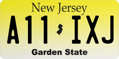 NJ license plate A11IXJ