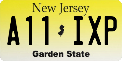 NJ license plate A11IXP