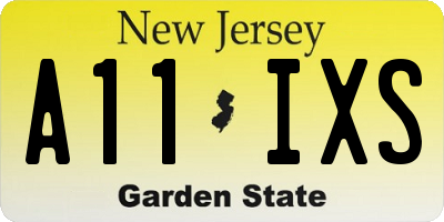 NJ license plate A11IXS