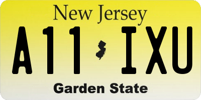 NJ license plate A11IXU
