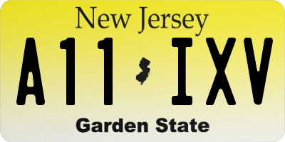 NJ license plate A11IXV