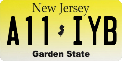 NJ license plate A11IYB