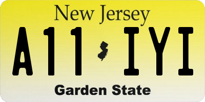NJ license plate A11IYI