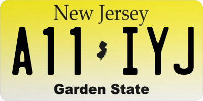 NJ license plate A11IYJ