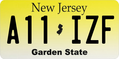 NJ license plate A11IZF