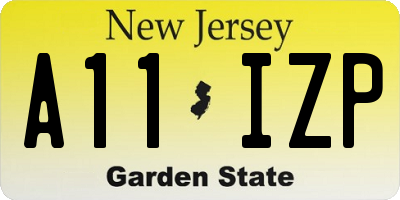 NJ license plate A11IZP