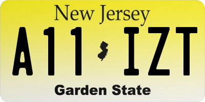 NJ license plate A11IZT