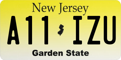 NJ license plate A11IZU