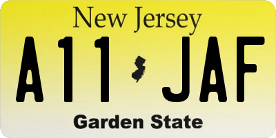 NJ license plate A11JAF