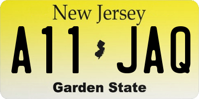 NJ license plate A11JAQ