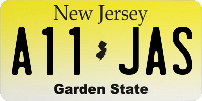 NJ license plate A11JAS