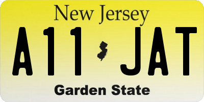 NJ license plate A11JAT