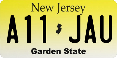 NJ license plate A11JAU