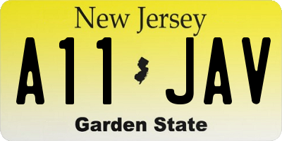 NJ license plate A11JAV