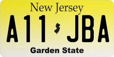 NJ license plate A11JBA