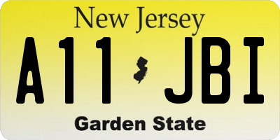 NJ license plate A11JBI