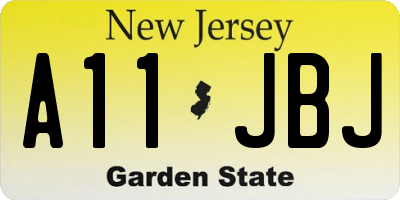NJ license plate A11JBJ