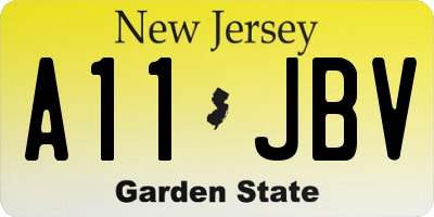 NJ license plate A11JBV