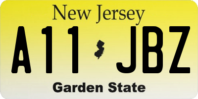 NJ license plate A11JBZ