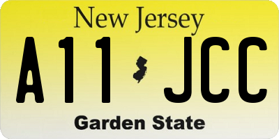 NJ license plate A11JCC