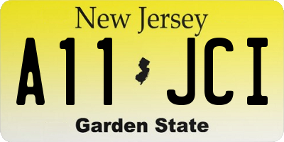 NJ license plate A11JCI