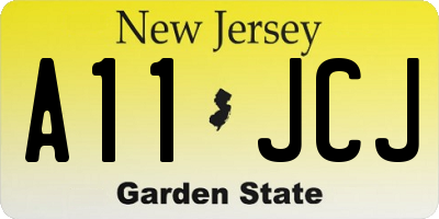 NJ license plate A11JCJ