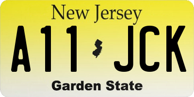 NJ license plate A11JCK