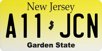 NJ license plate A11JCN