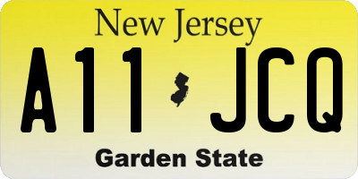 NJ license plate A11JCQ