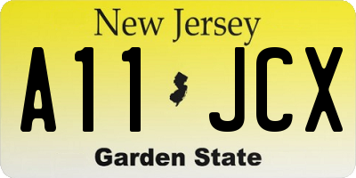 NJ license plate A11JCX