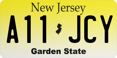 NJ license plate A11JCY