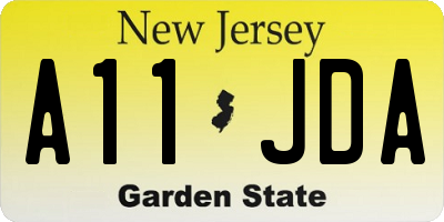 NJ license plate A11JDA