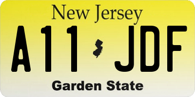 NJ license plate A11JDF