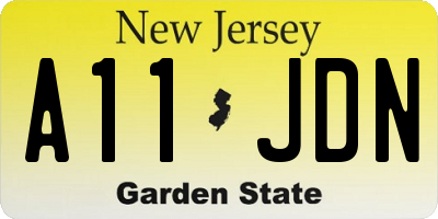 NJ license plate A11JDN