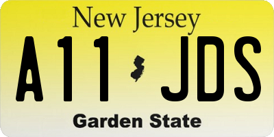 NJ license plate A11JDS
