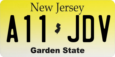 NJ license plate A11JDV