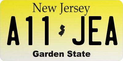 NJ license plate A11JEA