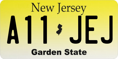NJ license plate A11JEJ