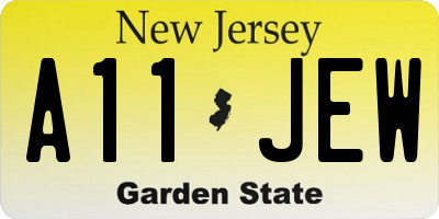 NJ license plate A11JEW