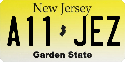 NJ license plate A11JEZ