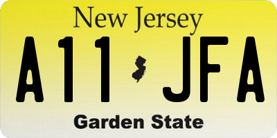 NJ license plate A11JFA